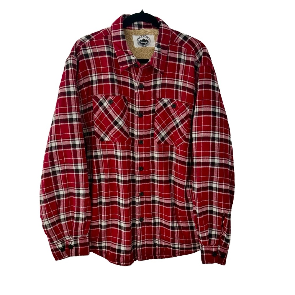 Wrangler Men’s Medium-weight Sherpa-lined Flannel Shirt Jacket | XL